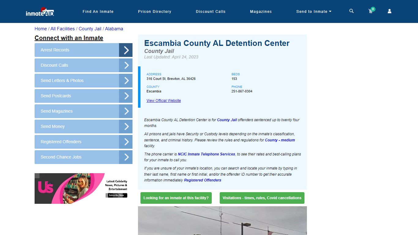 Escambia County AL Detention Center - Inmate Locator - Brewton, AL